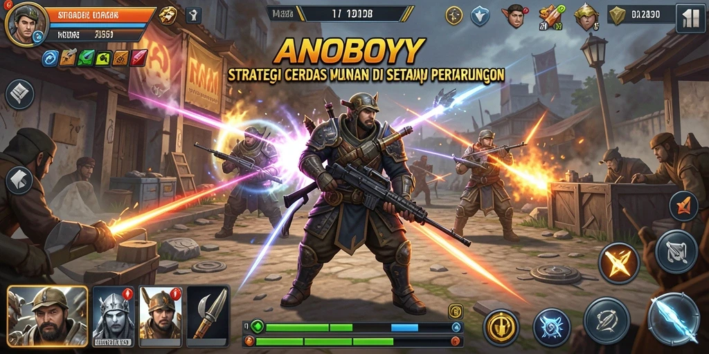 Tampilan permainan strategi yang intens dan menegangkan di ANOBOY.