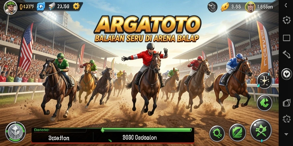 Tampilan gameplay balapan ARGATOTO yang mendebarkan dan penuh aksi.