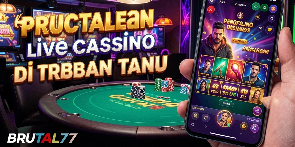 Menampilkan dealer profesional di <strong>BRUTAL77</strong> yang memandu permainan Live Casino.