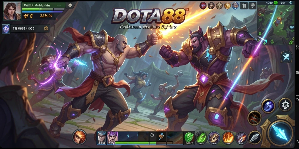 Tampilan gameplay <strong>DOTA88</strong> yang mendebarkan dan seru.