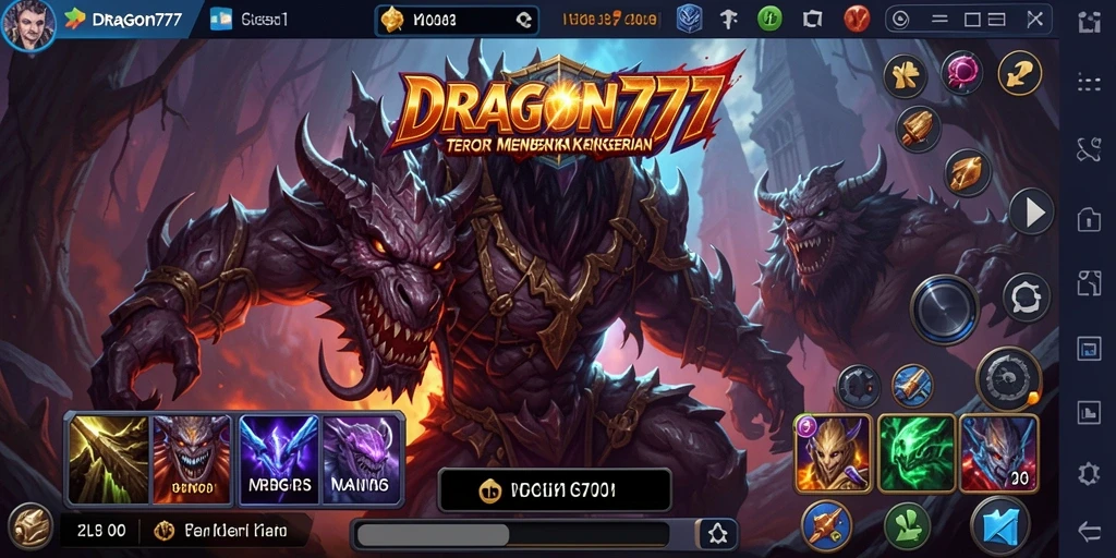 Screenshot DRAGON777 menampilkan suasana horor yang mencekam dengan makhluk mengerikan.