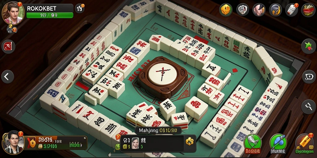 Screenshot ROKOKBET menampilkan pemain dalam aksi Mahjong yang seru.